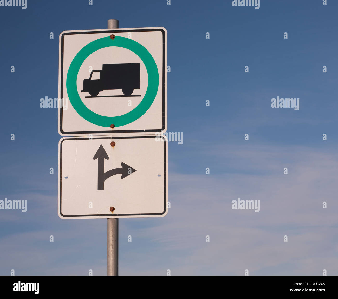 Truck route sign Stock Photo