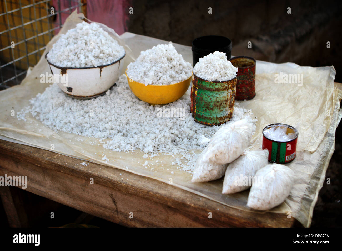 Cereals for sale in market, Ghana Stock Photo