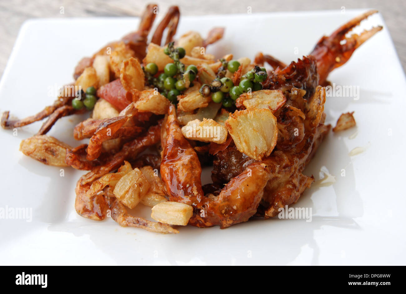 fried baby crab admixed herb Stock Photo Alamy