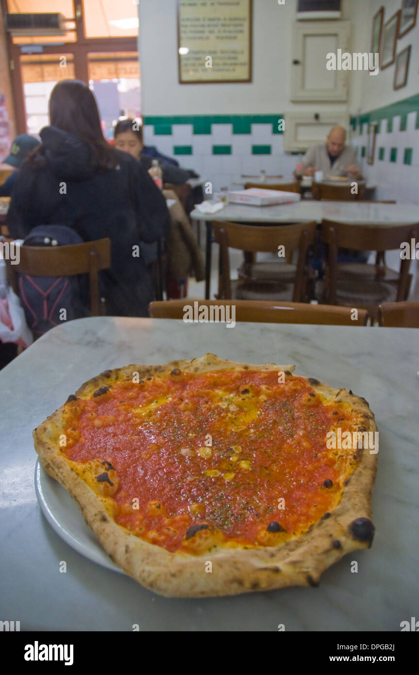 Pizza Marinara at Da Michele pizzeria Naples Campania Italy Europe Stock Photo