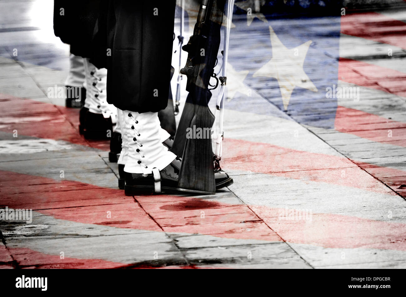 Marching with american flag hires stock photography and images Alamy