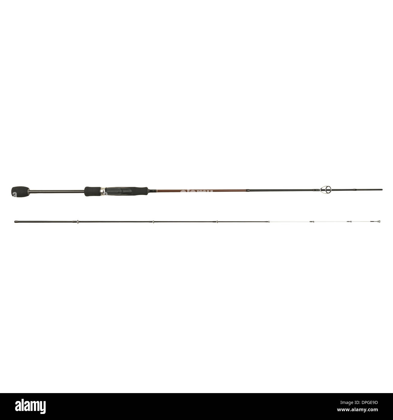 Professional fishing rod consisting of two parts isolated Stock