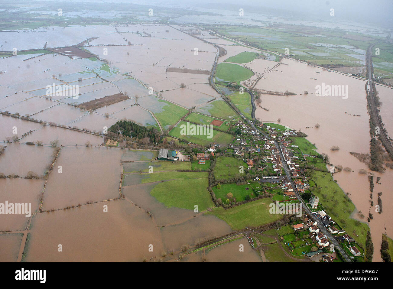 An aerial view of a small village between Taunton and Yeovil on the