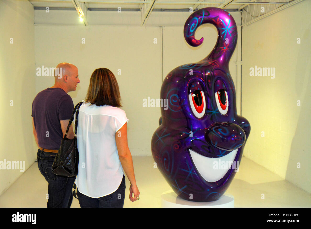 Miami Florida,Wynwood Art District,Art Basel,private,The Margulies Collection Warehouse,open to public,gallery,man men male,woman female women,couple, Stock Photo