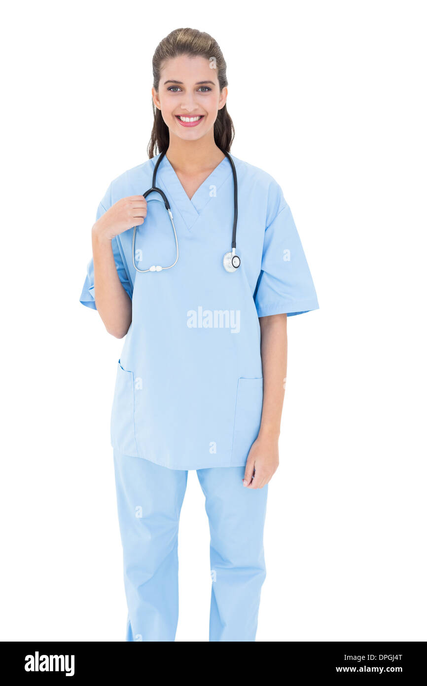 Beautiful brown haired nurse in hi-res stock photography and images - Alamy