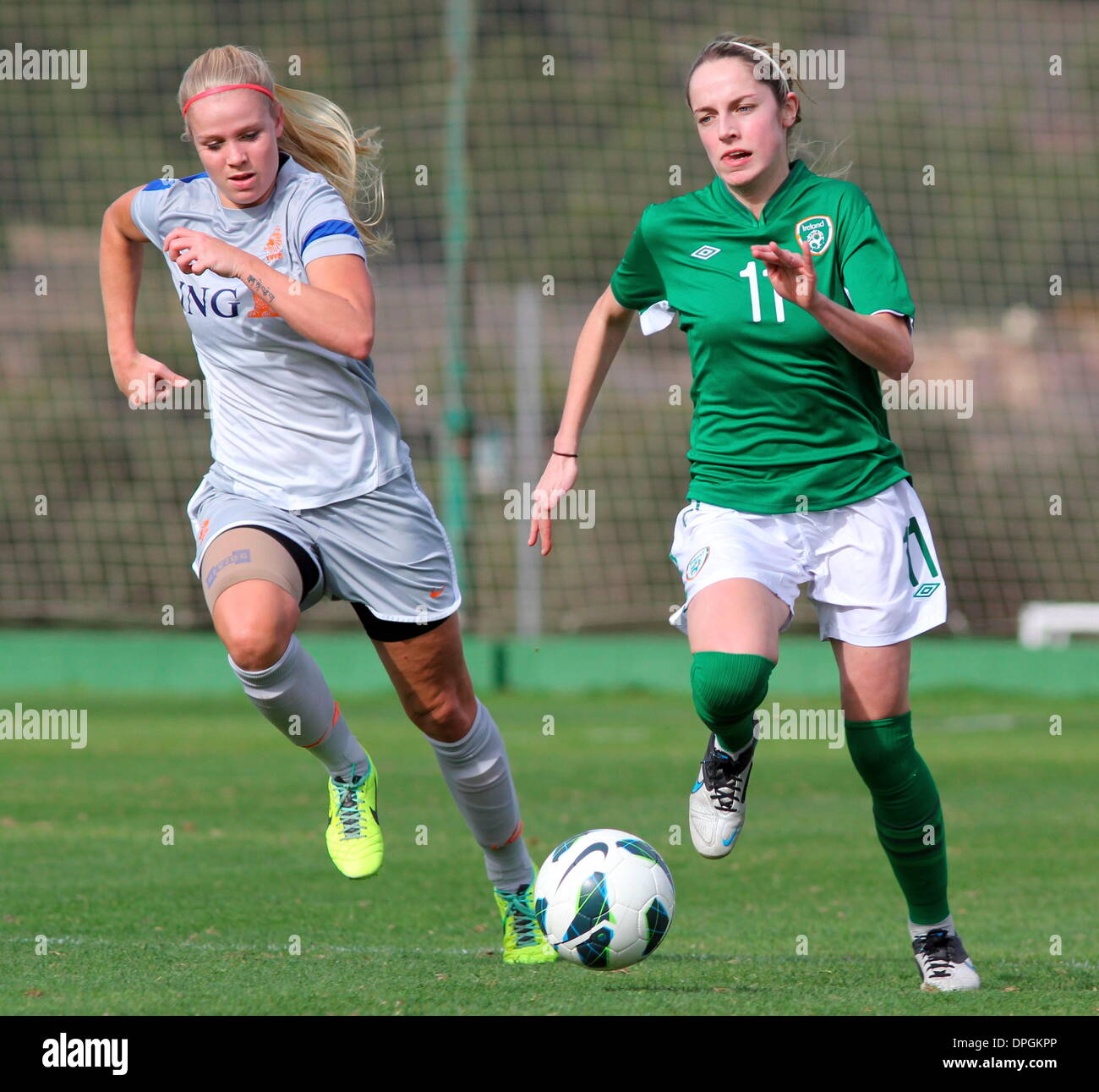 La Manga Club, Spain. 14th Jan, 2014. Women's Friendly International. Ireland v Netherlands. Julie-Ann Russell - Ireland Credit:  Tony Henshaw/Alamy Live News Stock Photo