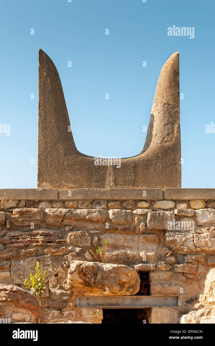 Closeup of Horns of Consecration (Sacred Bull's Horns Symbol of