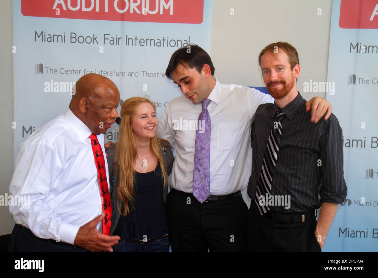 Miami Florida,Book Fair International,Miami Dade College,event,festival,author book signing,autographing,Representative John Lewis,Civil Rights leader Stock Photo