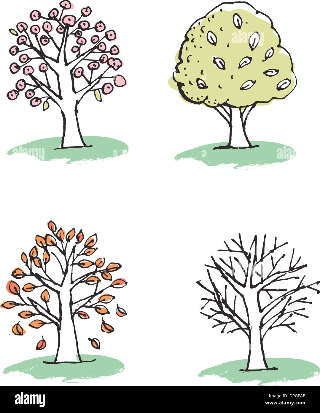 Four seasons background Cut Out Stock Images & Pictures Alamy