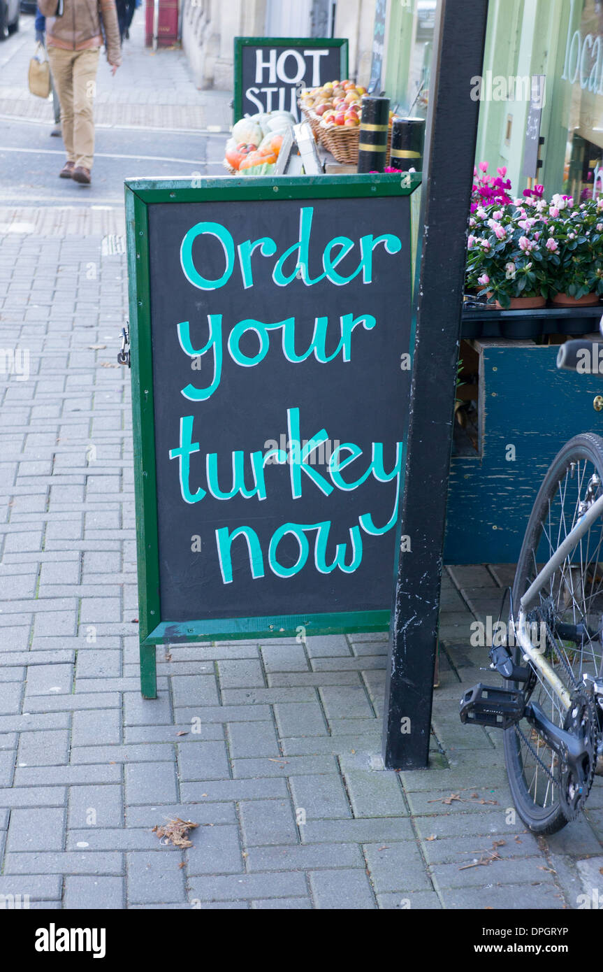 Christmas turkey sign Bristol city centre Stock Photo