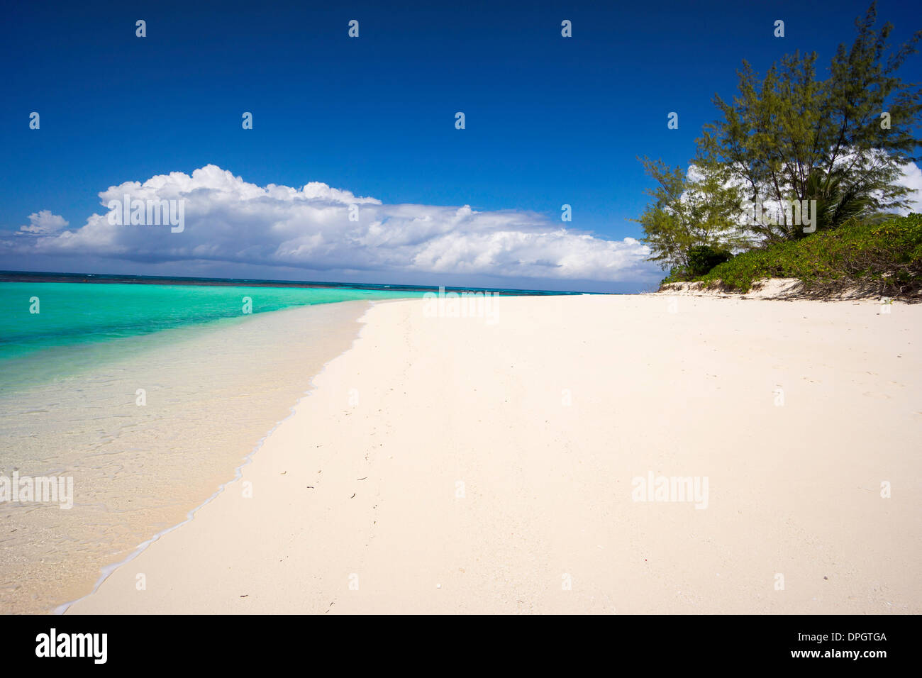 fantastic sandy beach lonely, Denis Iceland, Seychelles, Indian Ocean, Africa - December 2013 Stock Photo