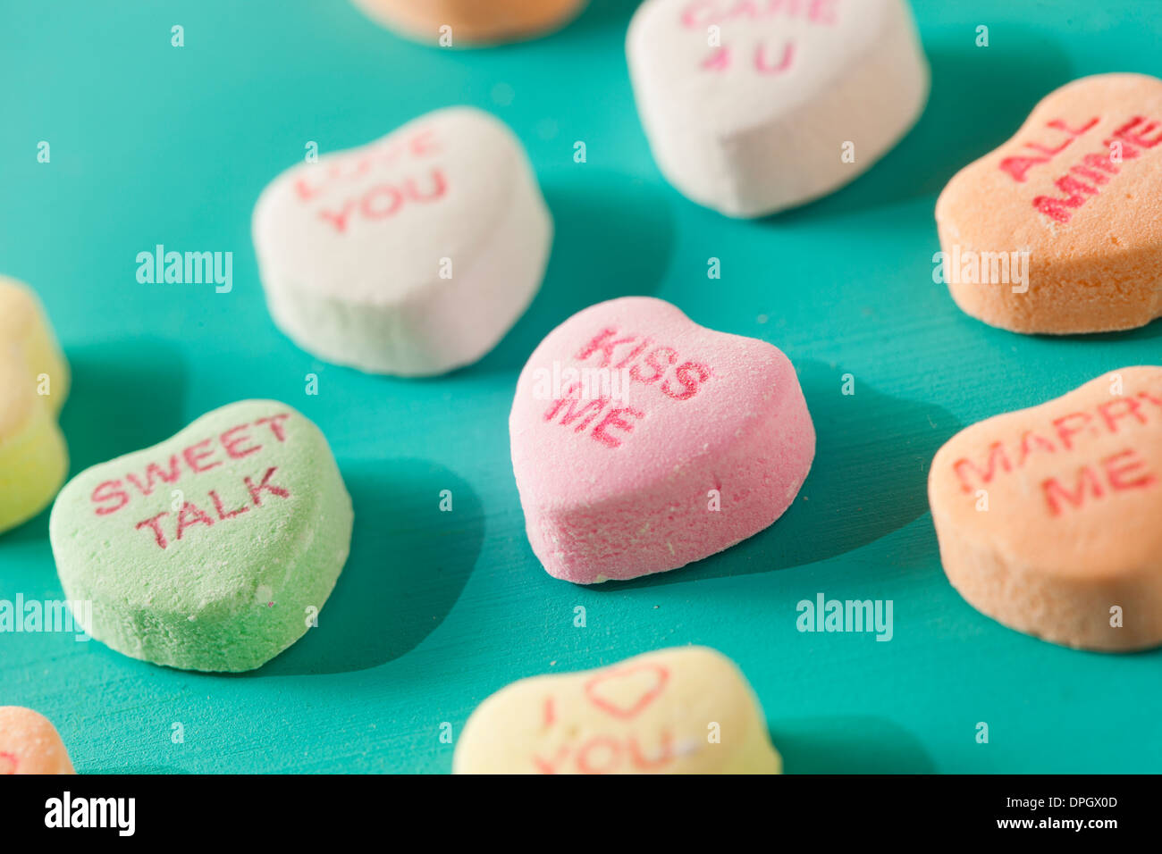 Colorful Candy Conversation Hearts for Valentine's Day Stock Photo Alamy