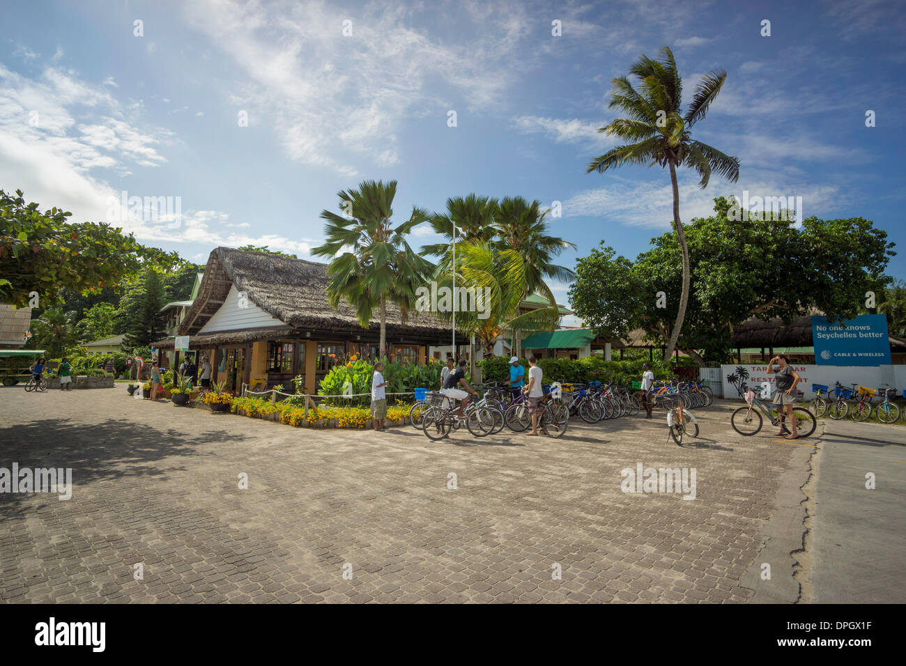 Tourist Office, La Digue, Seychelles, Indian Ocean, Africa - December 2013 Stock Photo