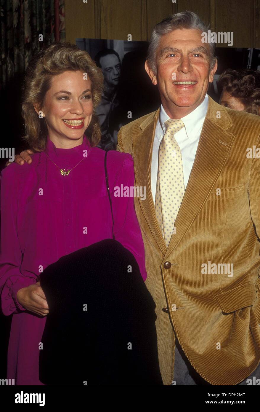 Apr. 18, 2006 - Hollywood, California, U.S. - ANDY GRIFFITH WITH HIS WIFE CINDI KNIGHT 1984.# 13087.(Credit Image: © Phil Roach/Globe Photos/ZUMAPRESS.com) Stock Photo