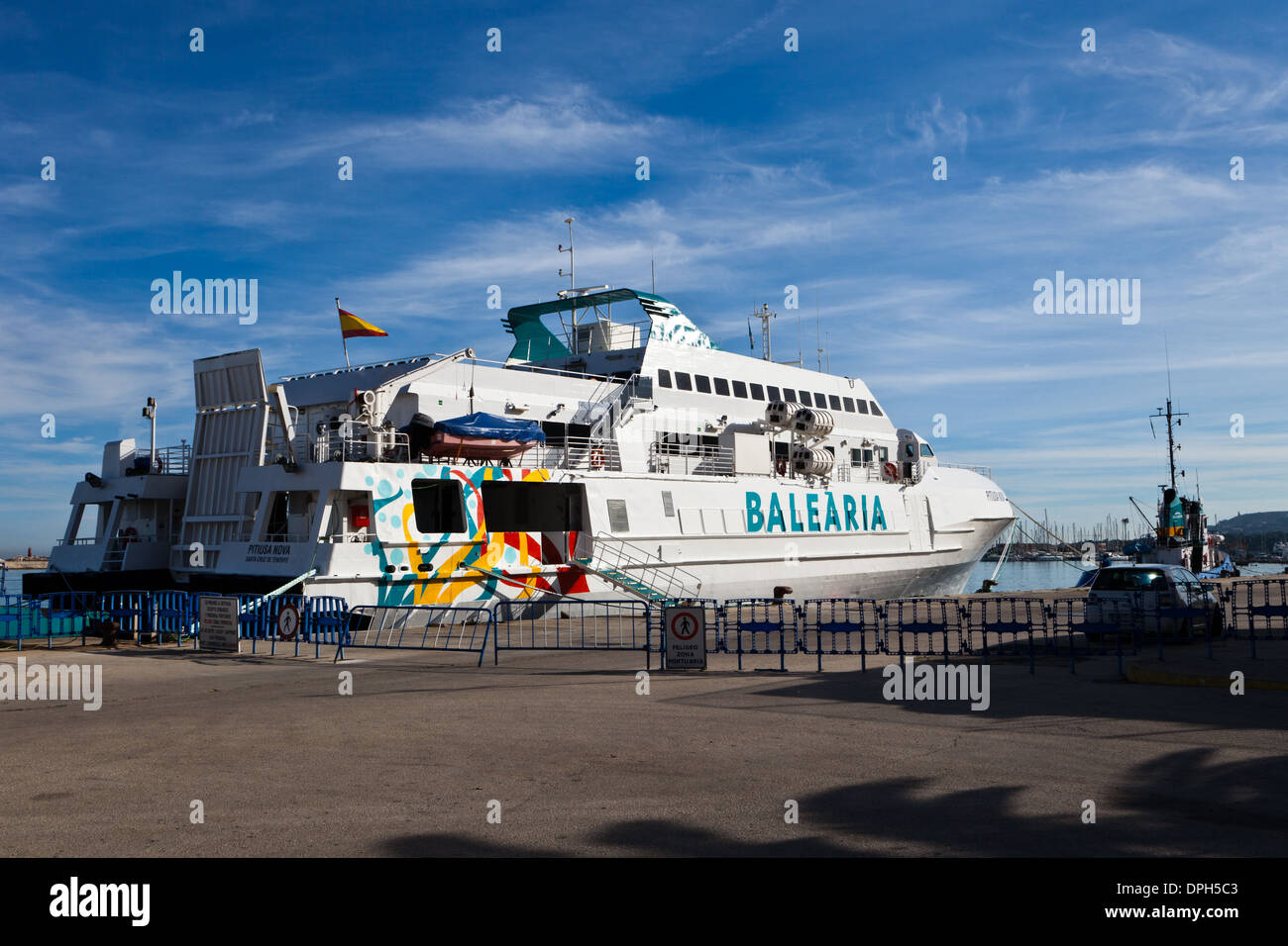 Denia, a small port north of Benidorm the Balearia ferry in port Stock  Photo - Alamy