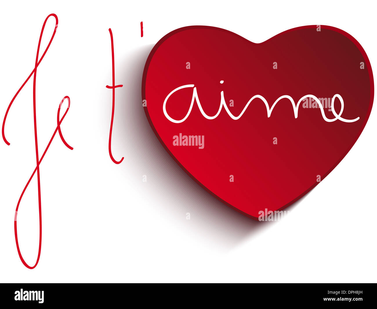 Vector - Valentine Day Je t'aime Heart Stock Photo