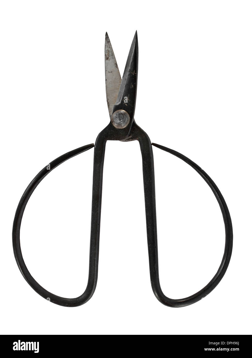 vintage traditional japanese pruning scissors over white Stock Photo