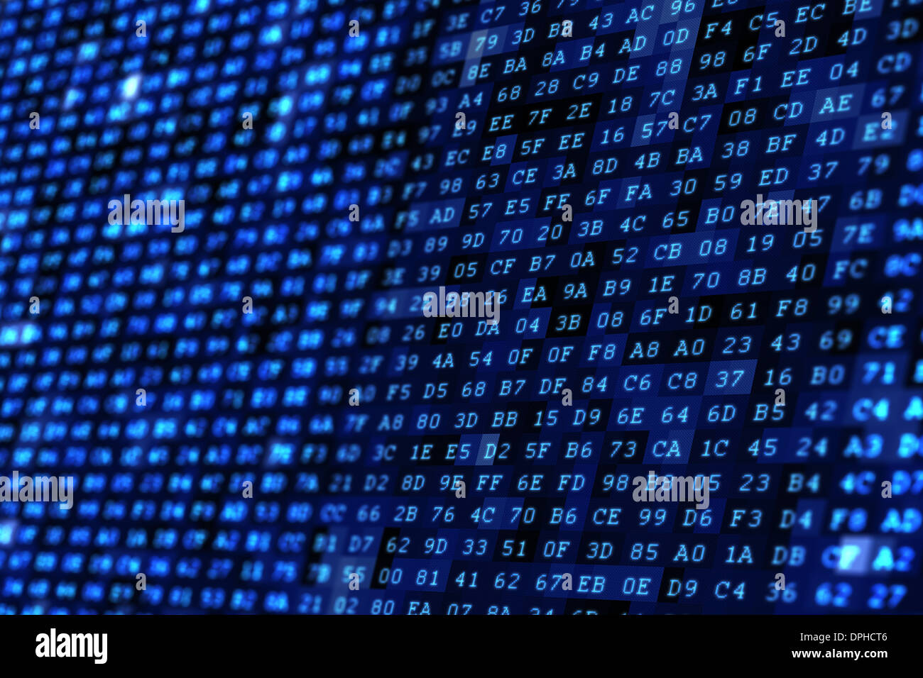 Blue Digital Wall. Algorithm Wall Background. Technology Concept Stock ...