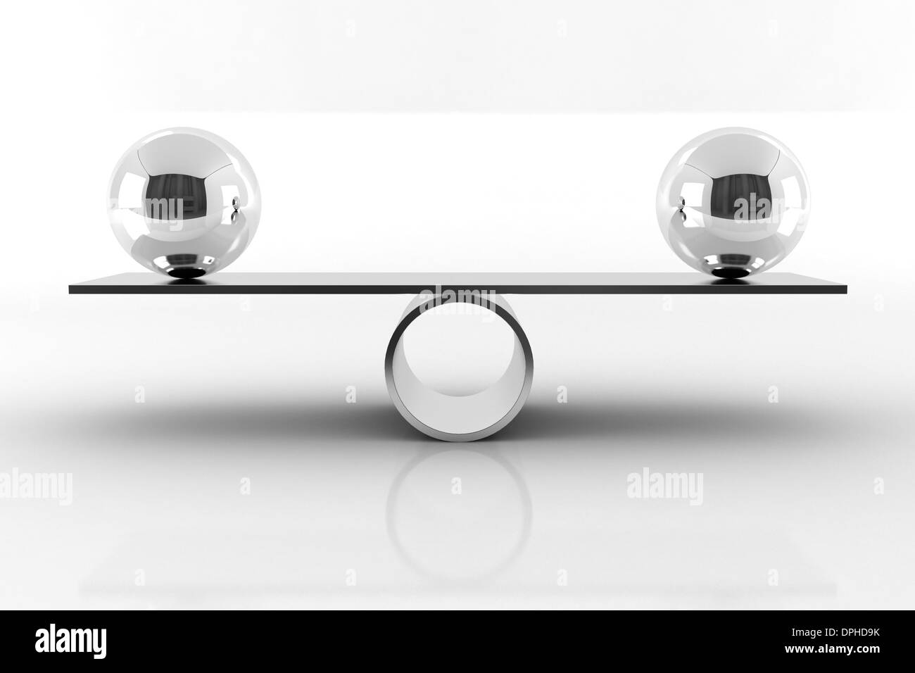 Balance Concept 3D Render Illustration. Balancing Chrome Balls on ...