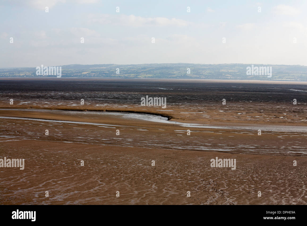 Mud flats at Thurstaston on The Wirral Peninsular Cheshire England