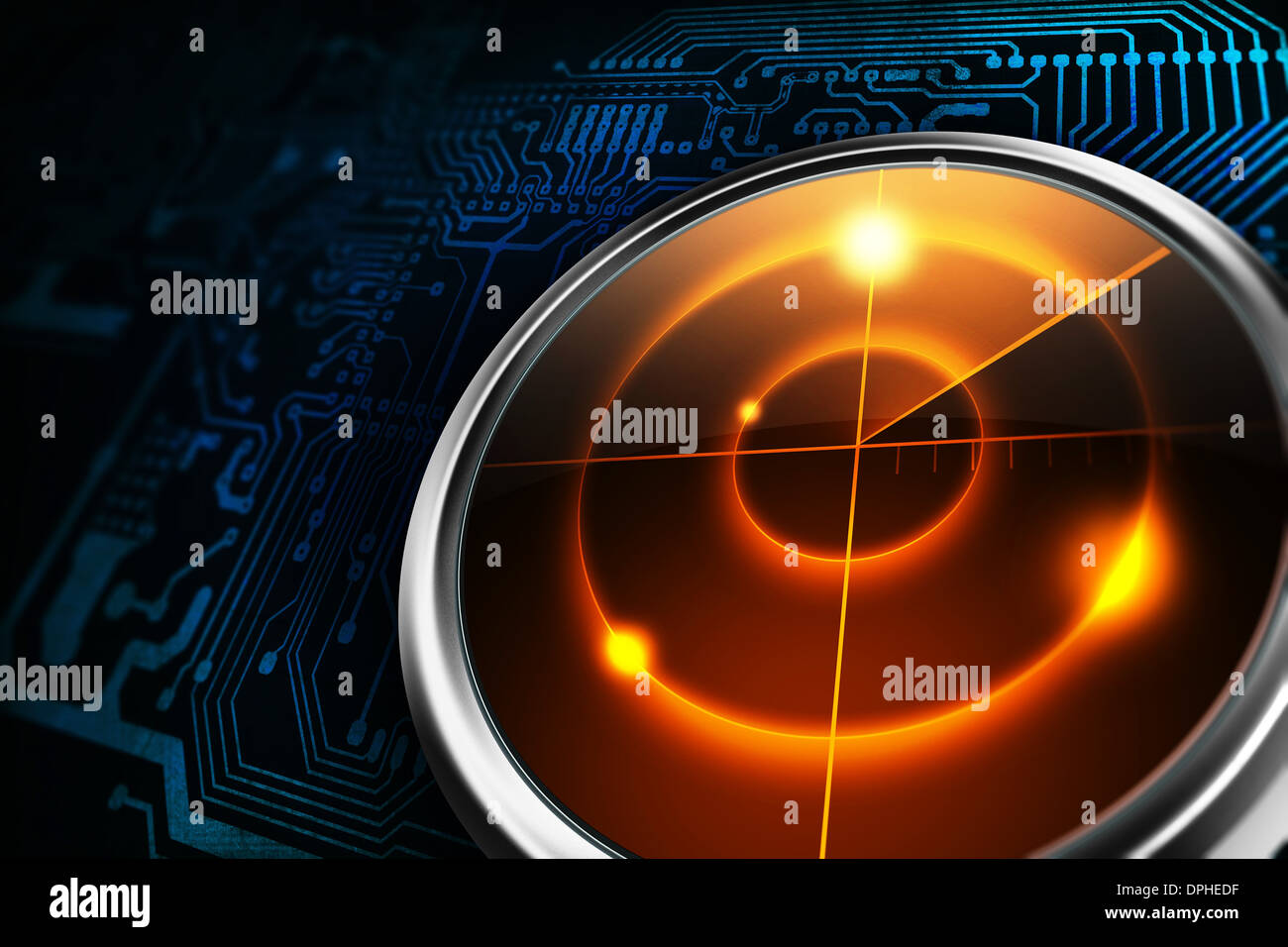 Radar Detection Illustration. Radar Scanning. Military Technology Abstract  Concept Stock Photo - Alamy