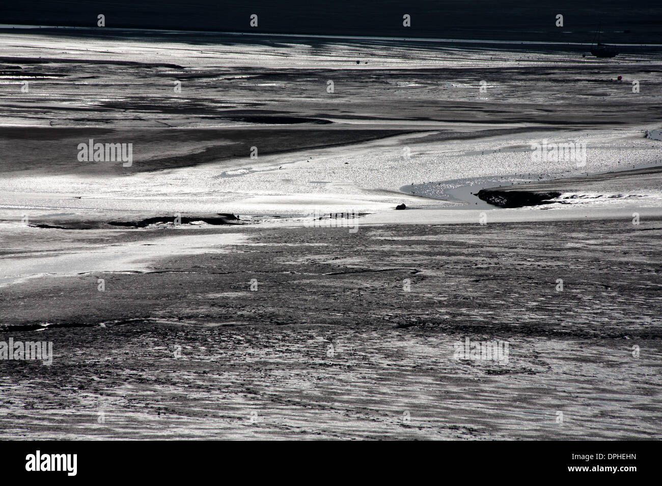 Mud flats at Thurstaston on The Wirral Peninsular Cheshire England