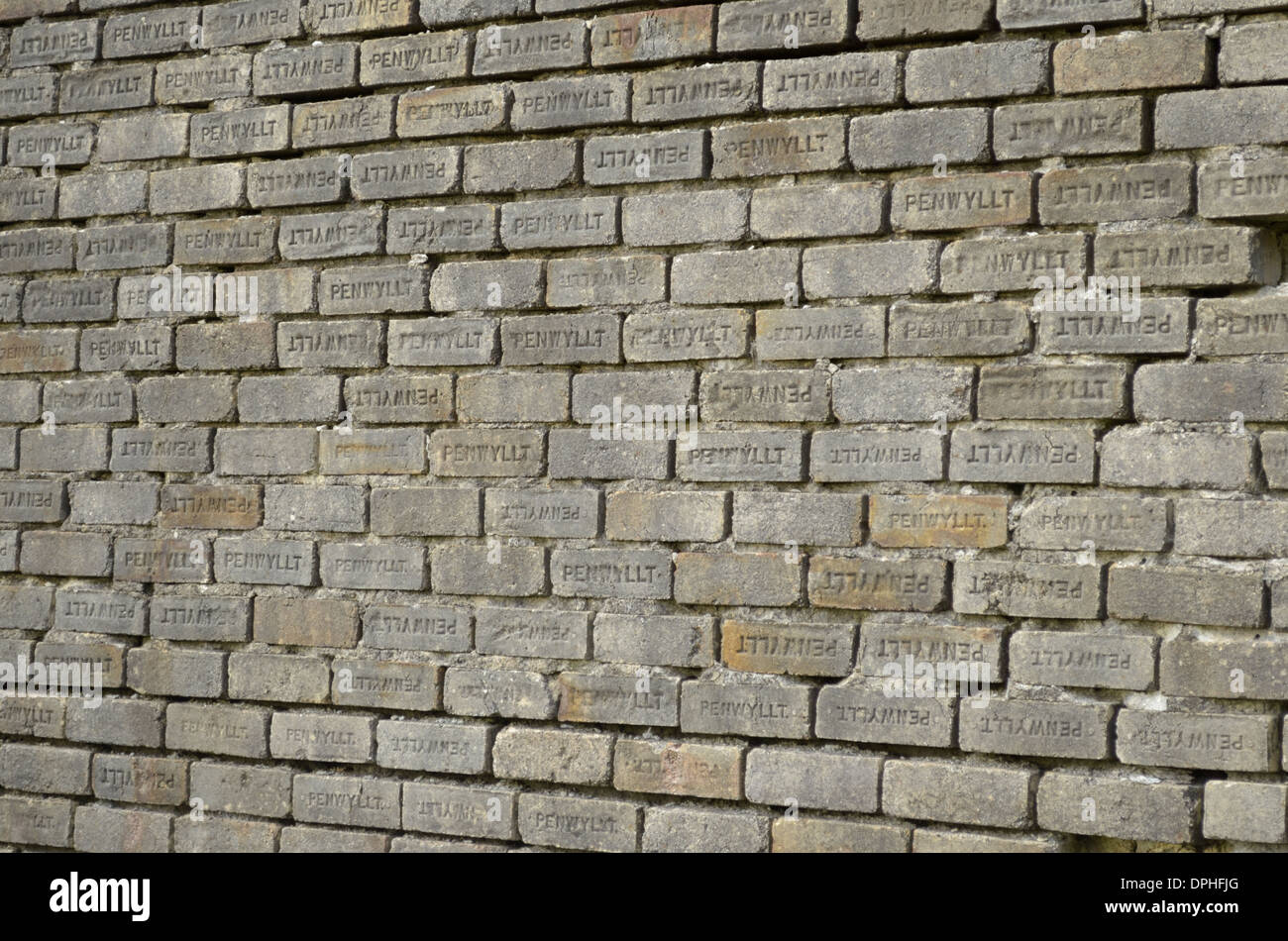 Penwyllt silica bricks forming a wall near their place of production Stock Photo