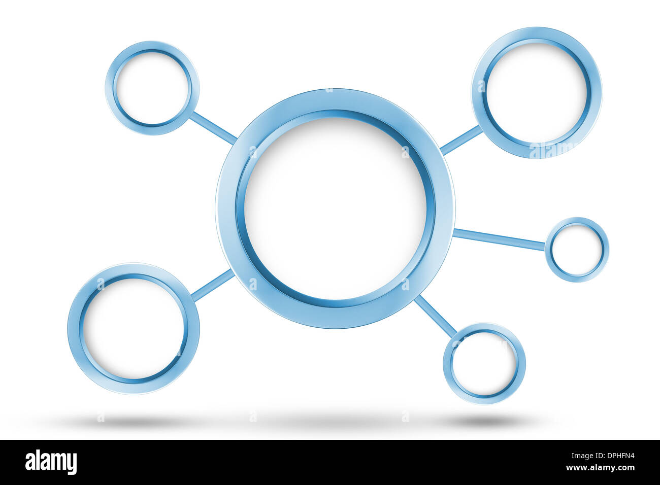 Rings Network. Abstract Network Illustration with Blue Shiny Rings ...