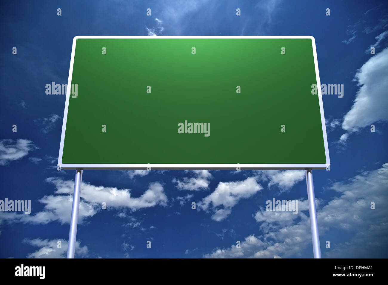 Large Empty Road Sign on Blue Cloudy Sky Background Stock Photo - Alamy