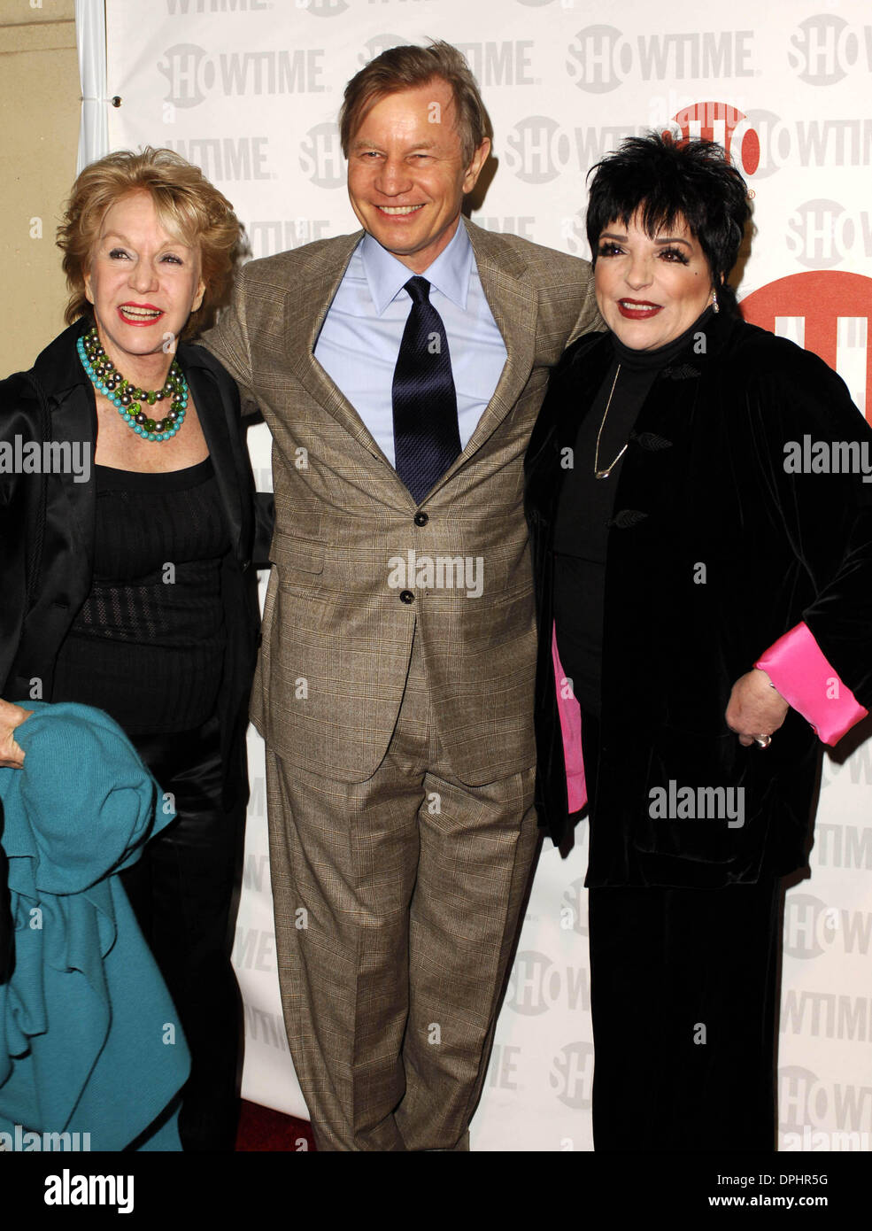 Mar. 21, 2006 - Hollywood, California, U.S. - LOS ANGELES CA MARCH 21, 2006 (SSI) - -.Patricia McCallum, her husband, actor Michael York and actress Liza Minnelli pose for photographers, during the premiere of the restored and re-mastered 1972 Bob Fosse TV concert event LIZA WITH A Z, held at the MGM Screening Room, on March 21, 2006, in Century City, Los Angeles.   / Super Star Im Stock Photo