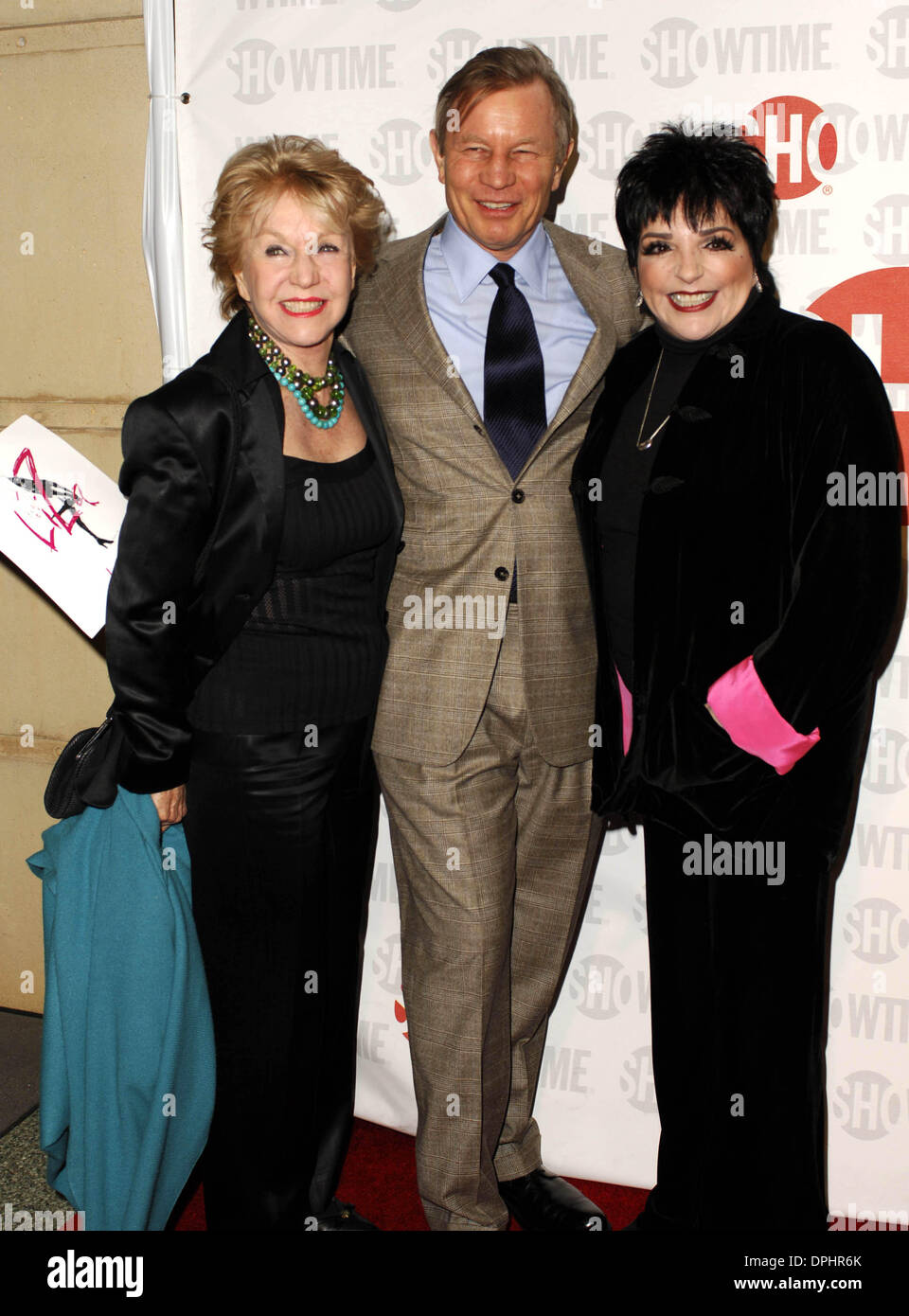 Mar. 21, 2006 - Hollywood, California, U.S. - LOS ANGELES CA MARCH 21, 2006 (SSI) - -.Patricia McCallum, her husband, actor Michael York and actress Liza Minnelli pose for photographers, during the premiere of the restored and re-mastered 1972 Bob Fosse TV concert event LIZA WITH A Z, held at the MGM Screening Room, on March 21, 2006, in Century City, Los Angeles.   / Super Star Im Stock Photo