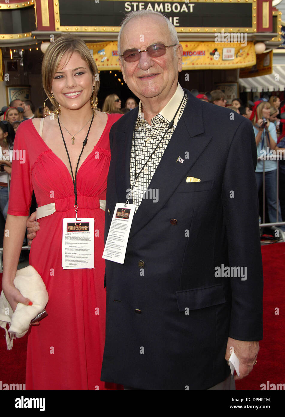 June 24, 2006 - Hollywood, California, U.S. - ANAHEIM, CA JUNE 24, 2006 (SSI) - -.Automaker executive Lee Iacocca and his guest during the premiere of the new movie from Walt Disney Pictures' PIRATES OF THE CARIBBEAN: DEAD MAN'S CHEST, held at Disneyland, on June 24, 2006, in Anaheim, California.  s.K48436MG.  -  PHOTOS(Credit Image: © Michael Germana/Globe Photos/ZUMAPRESS.com) Stock Photo