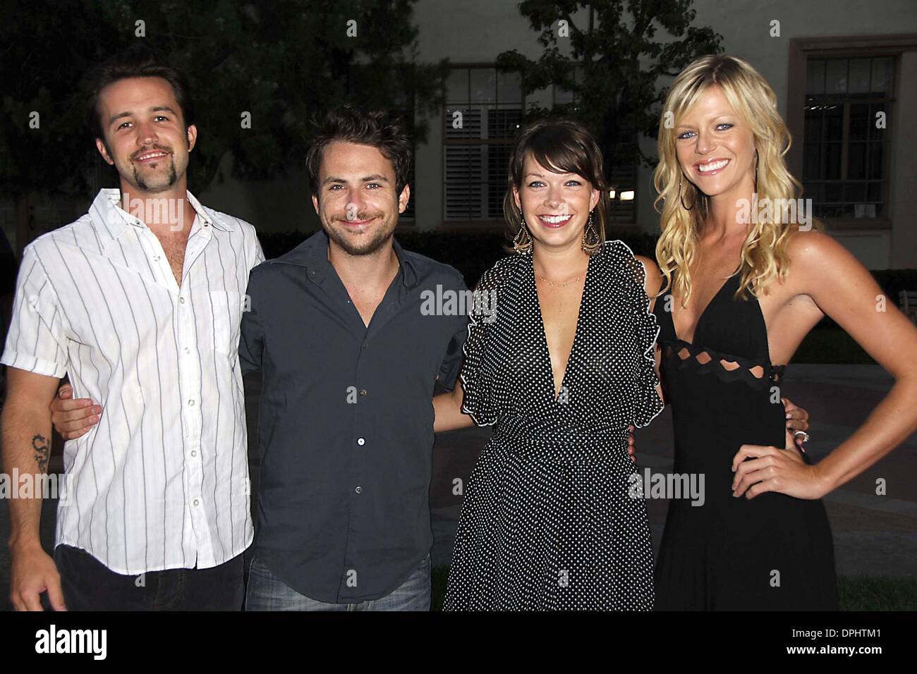Aug. 25, 2006 - Hollywood, California, U.S. - LOS ANGELES, CA AUGUST 25, 2006 (SSI) - -.Actors Rob McElhenny, Charlie Day, actresses Mary Elizabeth Ellis and Kaitlin Olson during the Season Four Premiere Screening of NIP/TUCK, held at the Paramount Theater, on August 25, 2006, Paramount Studios, Los Angeles.   / Super Star Images.K49433MG.NIP/ TUCK SEASON FOUR PREMIERE SCREENING WA Stock Photo