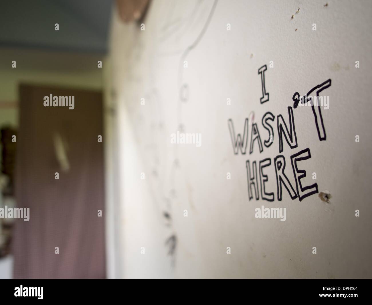 Portland, Maine, 00, . 19th Aug, 2013. Graffiti on wall inside a foreclosed house in Portland, Maine, United States © David H. Wells/ZUMAPRESS.com/Alamy Live News Stock Photo