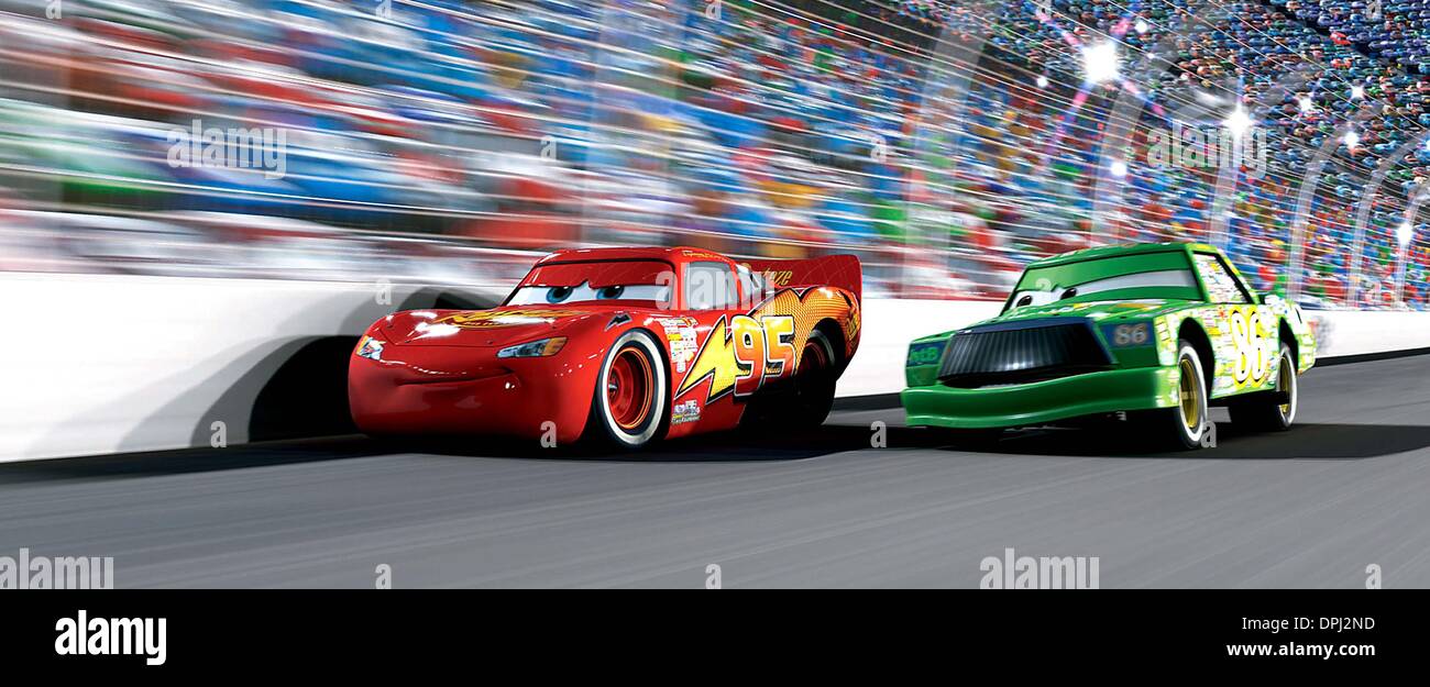 June 7, 2006 - K48227ES.CARS.TV-FILM STILL. SUPPLIED BY    LIGHTNING MCQUEEN CHICK HICKS(Credit Image: © Globe Photos/ZUMAPRESS.com) Stock Photo