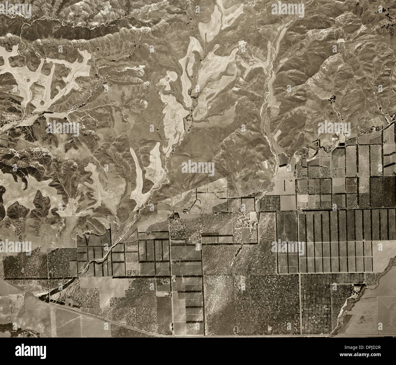 historical aerial photograph Simi Valley, Ventura County, California,1947 Stock Photo