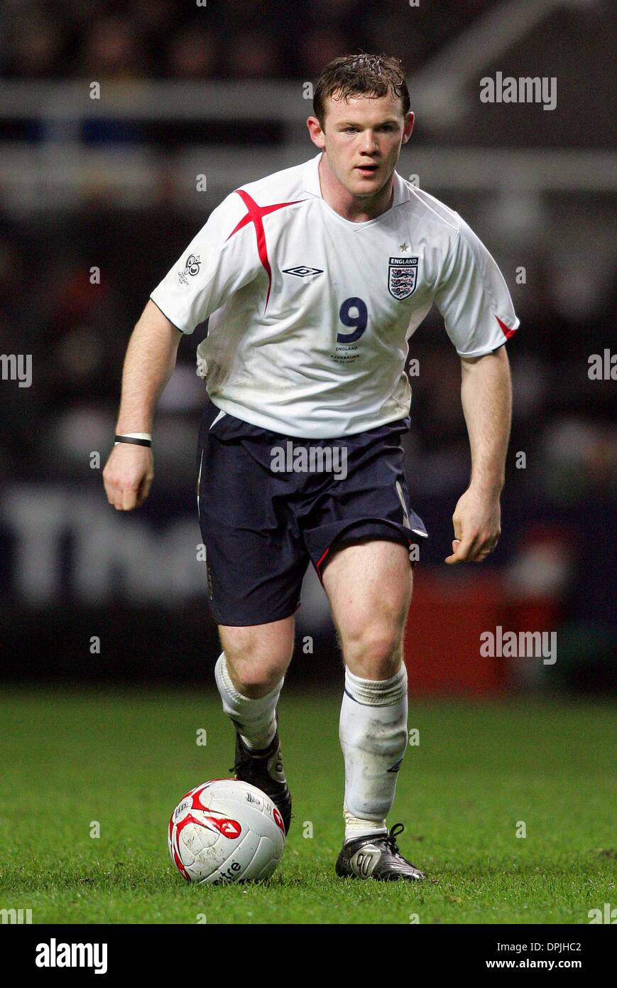WAYNE ROONEY. & MANCHESTER UNITED FC. V AZERBAIJAN.ST JAMES PARK NEWCASTLE, .30/03/2005.DII32824.K47874. - WORLD CUP PREVIEW 2006 Stock Photo