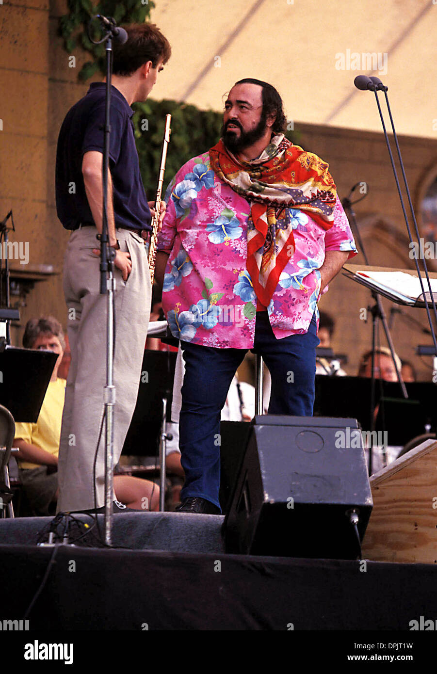 Aug. 17, 2006 - L5907ST.Luciano Pavarotti free concert in Central Park, New York City. Stephen Trupp -    1993.LUCIANOPAVAROTTIRETRO(Credit Image: © Globe Photos/ZUMAPRESS.com) Stock Photo
