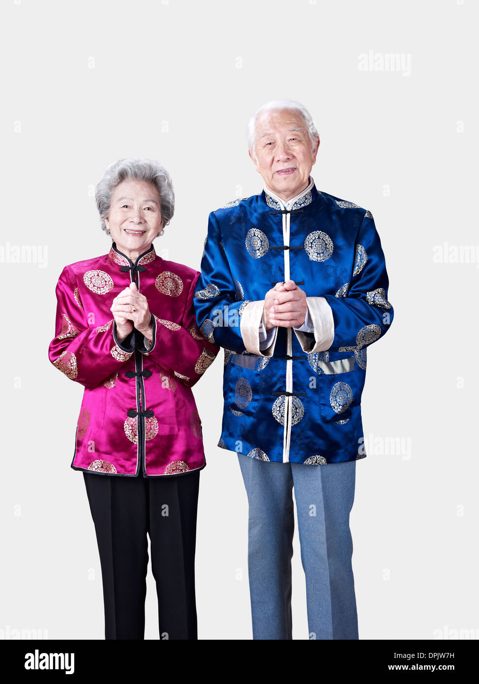 senior chinese couple celebrating chinese new year Stock Photo