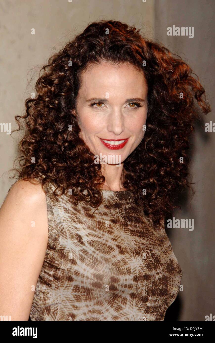 Nov. 9, 2006 - New York, new york - L'Oreal Legends Gala benefiting the Ovarian Cancer Research Fund  at  the American Museum of Natural History  in Manhattan on November 8,2006.. Andrea Renault       K50646AR.ANDIE MACDOWELL(Credit Image: © Globe Photos/ZUMAPRESS.com) Stock Photo