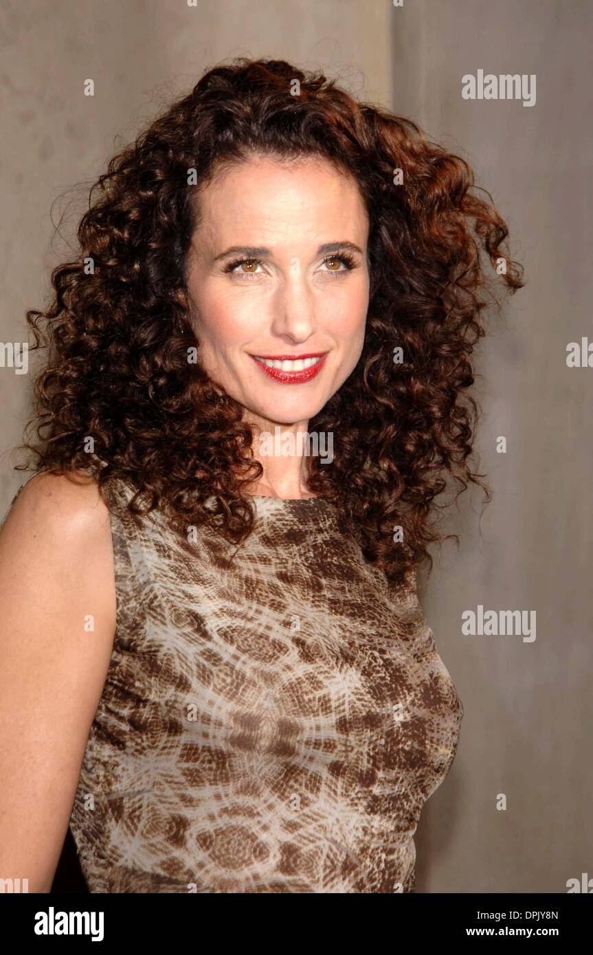 Nov. 9, 2006 - New York, new york - L'Oreal Legends Gala benefiting the Ovarian Cancer Research Fund  at  the American Museum of Natural History  in Manhattan on November 8,2006.. Andrea Renault       K50646AR.ANDIE MACDOWELL(Credit Image: © Globe Photos/ZUMAPRESS.com) Stock Photo