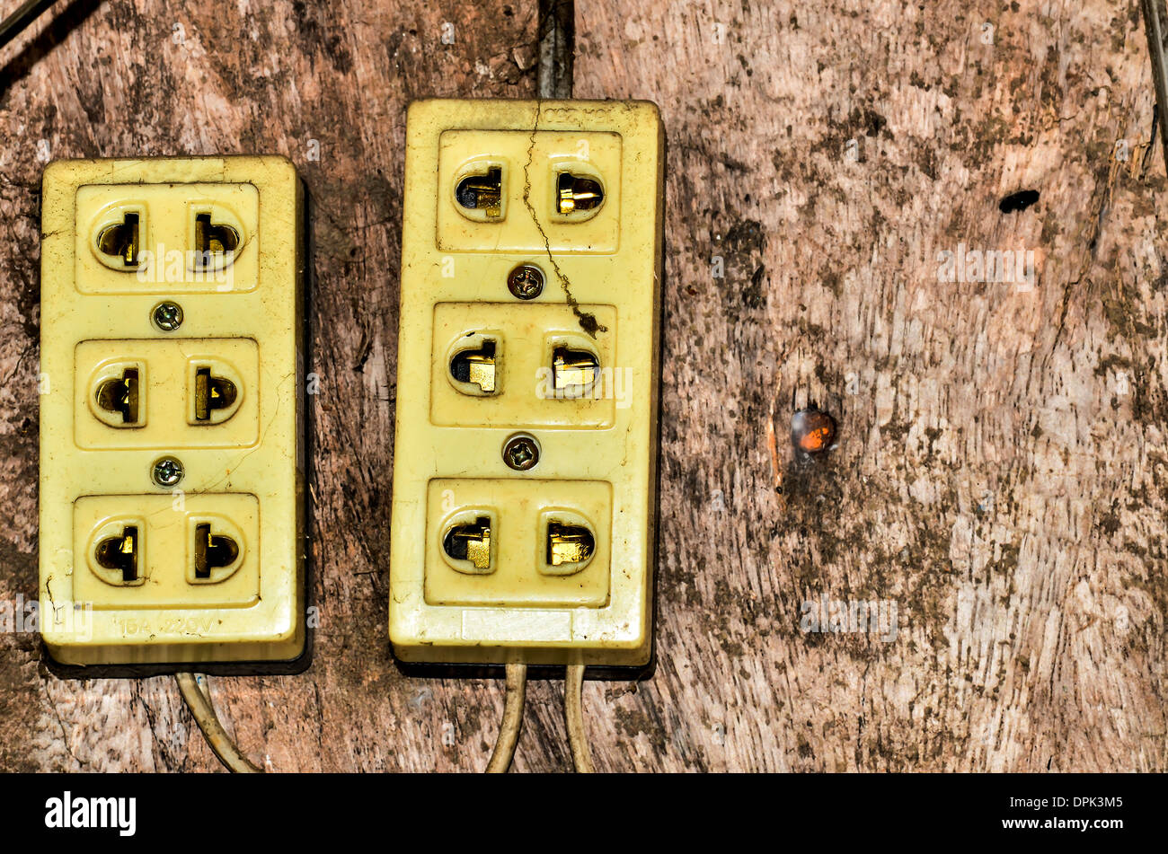 Old electrical outlet Stock Photo Alamy