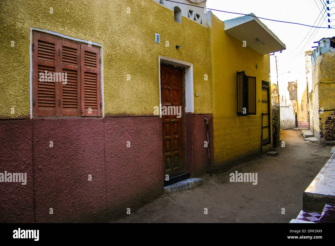 Colorful buildings and homes on Elephantine Island in Aswan, Egypt. Stock Photo