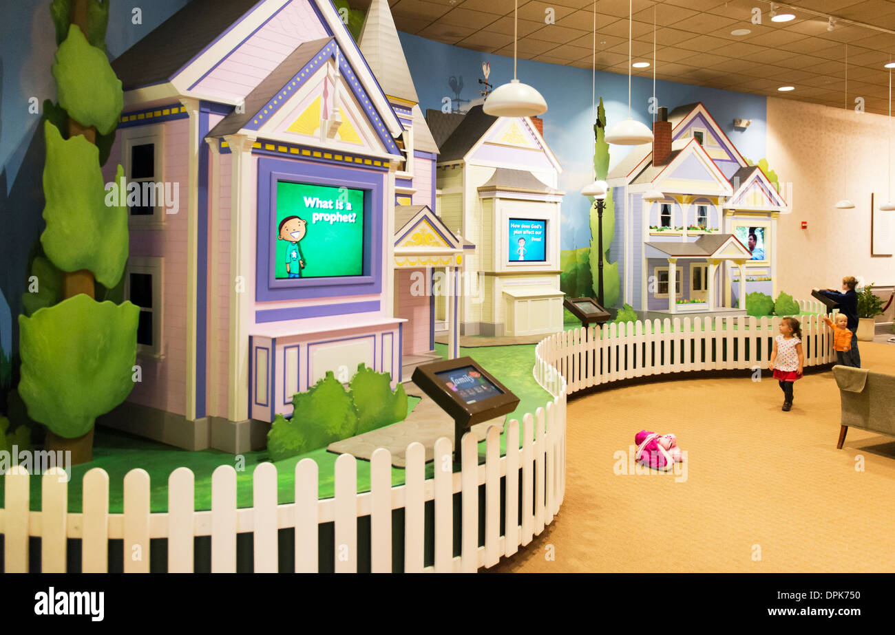 Interior of the South Visitors Center in Temple Square showing children's displays. Stock Photo