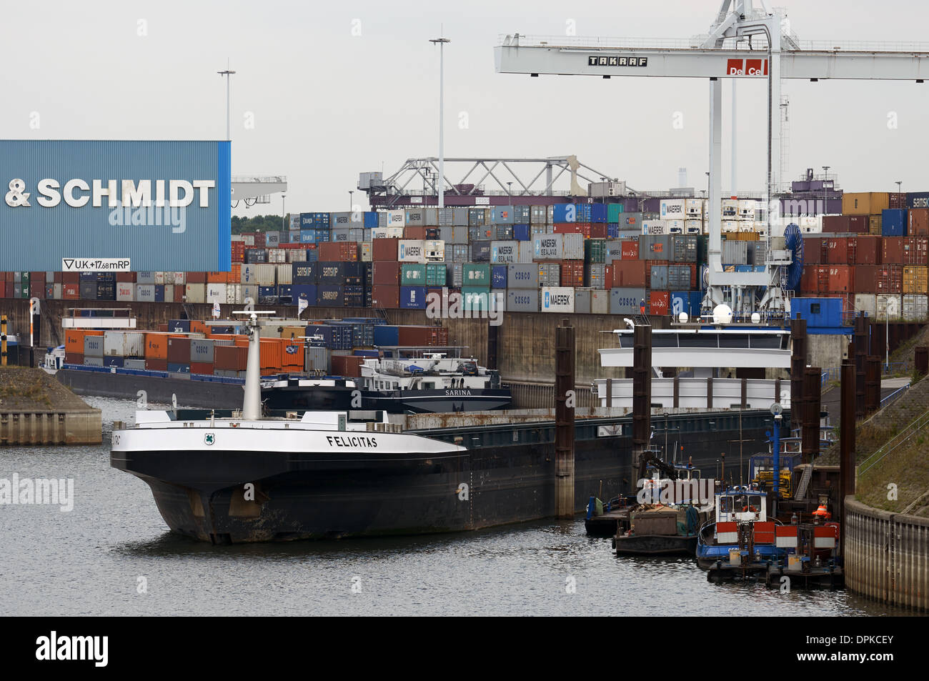 Duisport container terminal, Duisburg, Germany. Stock Photo