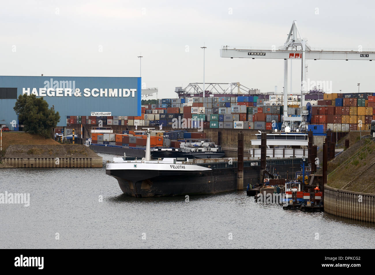 Duisport container terminal, Duisburg, Germany. Stock Photo