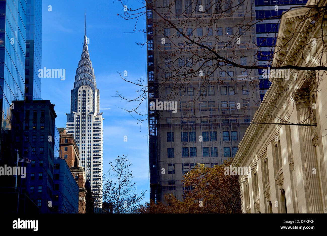 View of Chrysler Building in Manhattan, New York City, NY, United States of America. Urban skyline in American city, USA Stock Photo