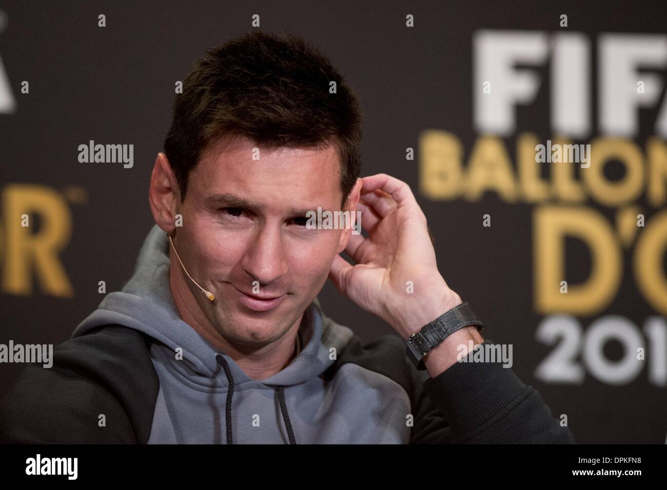 Zurich, Switzerland. 13th Jan, 2014. Lionel Messi Football / Soccer