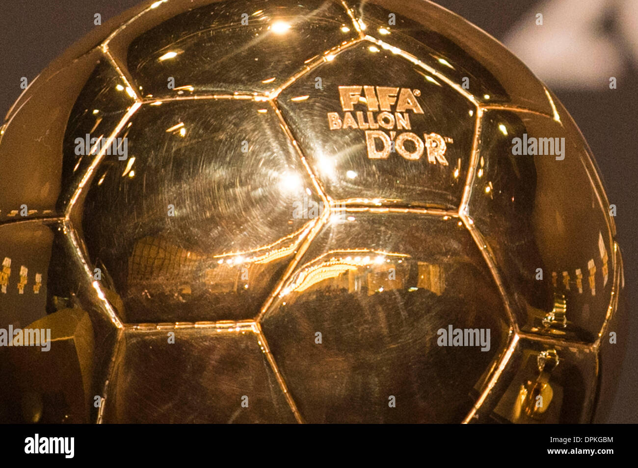 Zurich, Switzerland. 13th Jan, 2014. FIFA Ballon d'Or trophy Football /  Soccer : General view, FIFA Ballon