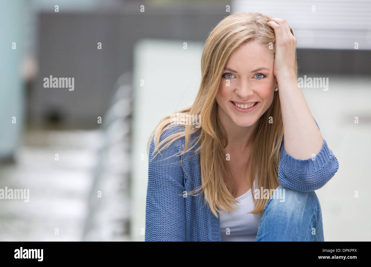 Young smiling woman blonde hi-res stock photography and images - Alamy